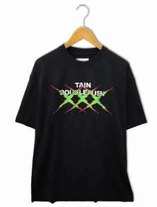 TAIN DOUBLE PUSH タイン ダブルプッシュ T CROSS SHORT SLEEVE T-SHIRTS ティー クロス ショートスリーブ Tシャツ L BLACK(ブラック)