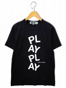 プレイコムデギャルソン PLAY COMME des GARCONS クルーネック ロゴ プリント 半袖 Tシャツ カットソー L BLACK(ブラック) メンズ