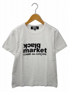 Black Market COMME des GARCONS ブラックマーケット コムデギャルソン クルーネック ロゴ プリント 半袖 Tシャツ カットソー S