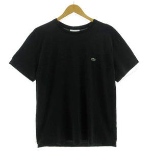 ラコステ LACOSTE Tシャツ 丸首 ロゴ 半袖 コットン ブラック 黒 XL メンズ