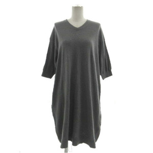 ruti lower du Dress Terior LE TiROiR de DRESSTERIOR One-piece knitted V neck short sleeves long height wool . gray S