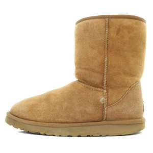 アグ オーストラリア UGG australia ムートンブーツ ミドル ロゴ 24cm 茶色 ブラウン /SR28 レディース