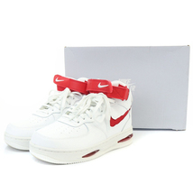 ナイキ NIKE エア フォース 1 ミッド エヴォ AIR FORCE 1 MID EVO ハイカット スニーカー レザー 25.5cm 白 ホワイト 赤 レッド FB1374-102_画像6