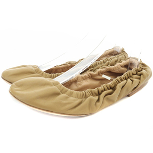 b Len telaBRENTELLA MUSE de Deuxieme Classe service 22AW BALLERINA shoes ballet shoes leather 38 25cm tea color Brown /SR10re