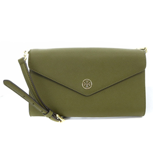 トリーバーチ TORY BURCH ショルダーバッグ レザー ロゴ カーキ 緑 /SR20 レディース