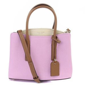 ケイトスペード KATE SPADE margaux satchel ショルダーバッグ ハンドバッグ 2way ロゴ レザー 紫 パープル 茶色 ブラウン PXRUA161 /SR37