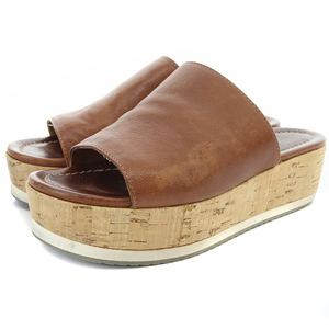  fabio rusko-niFABIO RUSCONI cork sole sandals Wedge sole leather 36 23-23.5cm tea color Brown .-ju/SR10 lady's 