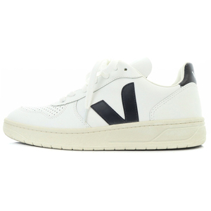 ベジャ VEJA V-10 LEATHER WHITE BLACK スニーカー レザー 切替 25cm 白 ホワイト 黒 ブラック /SR17 レディース