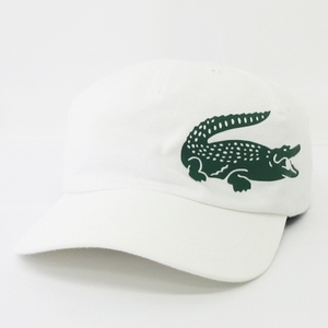 ラコステ LACOSTE キャップ ロゴ刺繍 プリント ワニ ビックロゴ メッシュ 白 ホワイト 58cm 帽子 メンズ