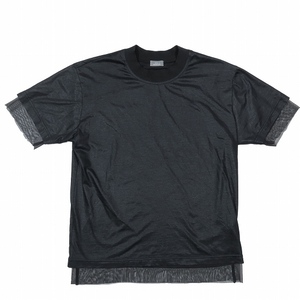 カラー ビーコン kolor BEACON レイヤード モックネック Tシャツトップス 半袖 黒 ブラック サイズ1 メンズ 16SBM-T07234