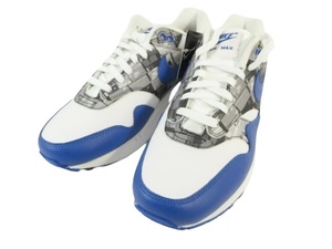 未使用品 ナイキ NIKE スニーカー シューズ エアマックス1 AIR MAX 1 PRNT ボックス柄 ブルー AQ0927-100 size26.0cm QQQ メンズ