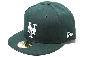 63.5cm 未使用品 NEW ERA ニューエラ 59FIFTY ニューヨーク メッツ ベースボール キャップ 帽子 8 ダークグリーン /● メンズ