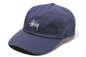 STUSSY Stussy Stock Low Pro Cap cotton cap hat F NAVY navy Bang lateshu made /* men's 