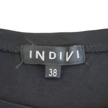 インディヴィ INDIVI Tシャツ カットソー ドルマンスリーブ ラウンドネック プルオーバー 半袖 38 ブラック 黒 /AG レディース_画像6