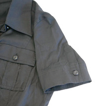 インディヴィ INDIVI サファリシャツ ワンピース ひざ丈 半袖 36 ブラック 黒 /AG レディース_画像4