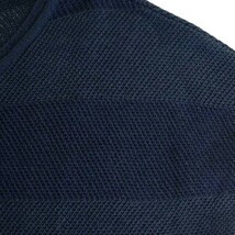 インディヴィ INDIVI Tシャツ カットソー ニット ボーダー プルオーバー Vネック バンドスリーブ 半袖 38 ネイビー /AG レディース_画像5