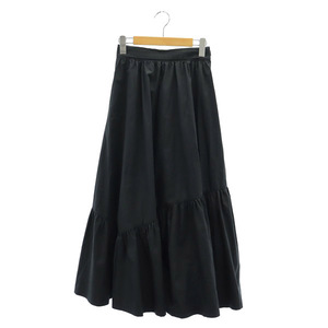 emiemmi waist switch tia-do skirt long flair gya The -0 black black /MY #OS lady's 