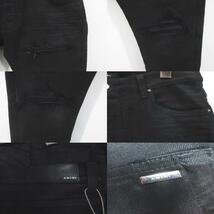 未使用品 アミリ AMIRI WAX MX1 ps24mds019 デニムパンツ ジーンズ 30 黒系 ブラック ボタンフライ ダメージ加工 ポケット 綿 コットン ス_画像8