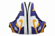 ナイキ NIKE AIR JORDAN 1 MID LAKERS エア ジョーダン ミッド レイカーズ DQ8426-517 26 パープル イエロー ▲■240509_画像3