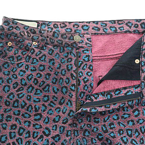 グッチ GUCCI Pink and Blue Leopard Print Skinny Jeans ピンク アンド ブルー レオパード プリント スキニー デニム ジーンズ 548271 34の画像3