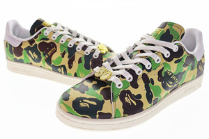 A BATHING APE × STAN SMITH "ABC CAMO" IG8949 （フットウェアホワイト/フットウェアホワイト/オフホワイト）