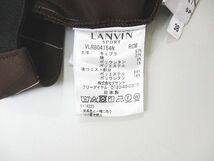 ランバン スポール LANVIN SPORT ゴルフ ストライプ柄 ロング丈 テーパードパンツ 38 茶系 ブラウン ジップフライ ロゴ 日本製 レディース_画像4