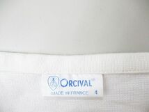 オーシバル ORCIVAL ボーダー柄 長袖 カットソー バスクシャツ 4 白系 ホワイト 刺繍 ワッペン サイドカット メンズ_画像3