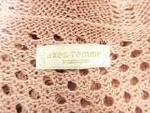 アクシーズファム axes femme ワンピース ニット Vネック 袖なし 透かし編み ボタン 無地 シンプル くすみピンク NA351X01P sizeM QQQ レデ_画像3