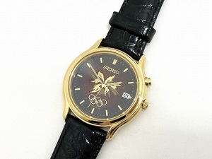 セイコー SEIKO キネティック KINETIC 限定品 長野オリンピック記念ウオッチ 漆モデル 腕時計 訳あり SZPQ004 5M42-0F60 メンズ