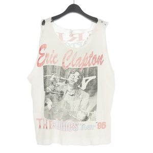 エリック・クラプトン ERIC CLAPTON THE BLUES TOUR 1995 ツアーTシャツ ノースリーブカットソー 白 ホワイト メンズ