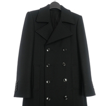 セリーヌ CELINE DOUBLE BREASTED WOOL BLEND COAT チェスターコート ジャケット 46 ブラック 黒 2M601522K 国内正規 メンズ_画像3