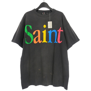 未使用品 セントマイケル SAINT MICHAEL 24SS COLORFUL SAINT ロゴプリント Tシャツ カットソー 半袖 XL ブラック 黒 SM-YS-0000-001