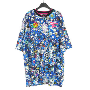 未使用品 FaZe × Murakami Jersey 村上隆 カイカイキキ 総柄 ゲームシャツ 半袖カットソー 3XL ブルー 青 メンズ