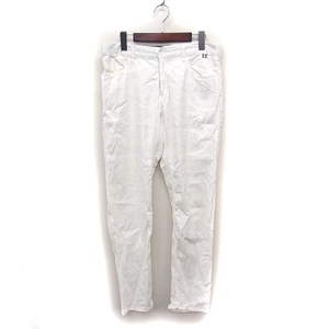  The shop tea ke-THE SHOP TK stretch pants slim full length plain flax .L white /FT10 men's 