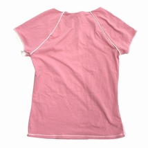 アルマーニエクスチェンジ A/X ARMANI EXCHANGE オーバルネック Tシャツ カットソー バイカラー S ピンク × 白 レディース ♪２_画像2