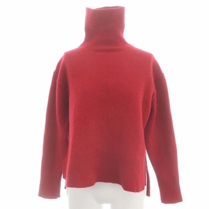  Le Ciel Bleu LE CIEL BLEU knitted sweater long sleeve wool cashmere ta-toru neck 36 red red /ES lady's 