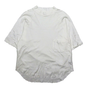 Ets.MATERIAUX イーティーエス マテリオ Mockneck Baseball T-shirt モックネック Tシャツ カットソー 5分袖 白 ホワイト 2 メンズ