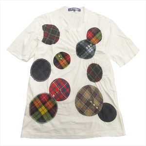 14aw ジュンヤワタナベ JUNYA WATANABE コムデギャルソン COMME des GARCONS パッチワーク Tシャツ M 白 ホワイト ×マルチ メンズ