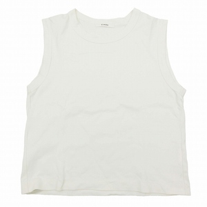 チノ CINOH SLEEVELESS T-SHIRT スリーブレス Tシャツ コットン 天竺 ノースリーブ タンクトップ ハイゲージ ニット クルーネック 丸首