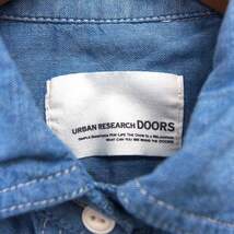 アーバンリサーチ ドアーズ URBAN RESEARCH DOORS シャツ ブラウス ステンカラー コットン 綿 ラウンドヘム 長袖 ONE ライトブルー_画像3