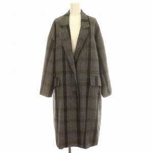 クラネ CLANE OVER CHESTER CHECK COAT チェスターコート チェック ロング コート 2 M 黒 グレー