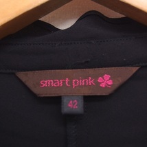 スマートピンク smart pink フリル シャツ ブラウス 長袖 シフォン 透け感 42 ブラック 黒 /FT18 レディース_画像3