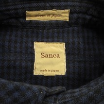 サンカ Sanca ギンガムチェック ネルシャツ カットソー エルボーパッチ BOYサイズ ネイビー レディース メンズ_画像6