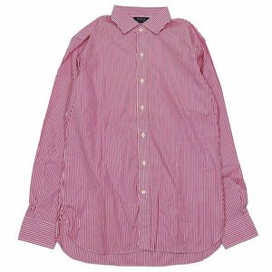 ポロ ラルフローレン POLO RALPH LAUREN STRETCH POPLIN ストライプ シャツ 長袖 カットソー 15 1/2 赤 白/5 メンズ