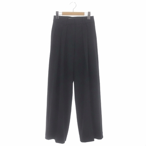 未使用品 トゥデイフル TODAYFUL 22AW Doubletuck Twill Trousers ワイドパンツ タック 36 黒 ブラック /MF ■OS レディース