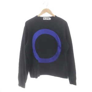 アロイ ALOYE Circle Color Block Sweatshirt スウェット トレーナー 長袖 プルオーバー コットン XL 黒 ブラック 青