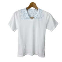 未使用品 メゾンマルジェラ Maison Margiela エイズTシャツ Ｖネック T-shirts S032-MM 6 MAISON MARGIELA XS 白 ホワイト S32GJ0006■GY33_画像1