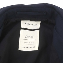 マーカウェア 23AW WIDE SPORTS JACKET ORGANIC WOOL TROPICAL スポーツジャケット ブルゾン ステンカラー 1 紺 ネイビーS メンズ_画像3