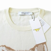 未使用品 メゾンキツネ MAISON KITSUNE ビッグフォックスヘッド ロゴ ニット セーター カットソー 長袖 IU00527KT1058 サイズM_画像3