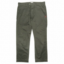 美品 ダブルタップス WTAPS TROUSERS COTTON TWILL コットンツイル ワーク パンツ チノパン ボトムス 132LTDT-PTM07 L カーキ オリーブ_画像1